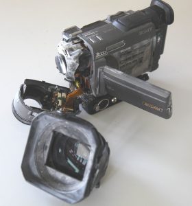 Paul Berriff's smashed video camera from 911